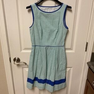 Women’s seersucker striped dress.  Jessica Simpson. Size 2.  Full skirt.  ECU